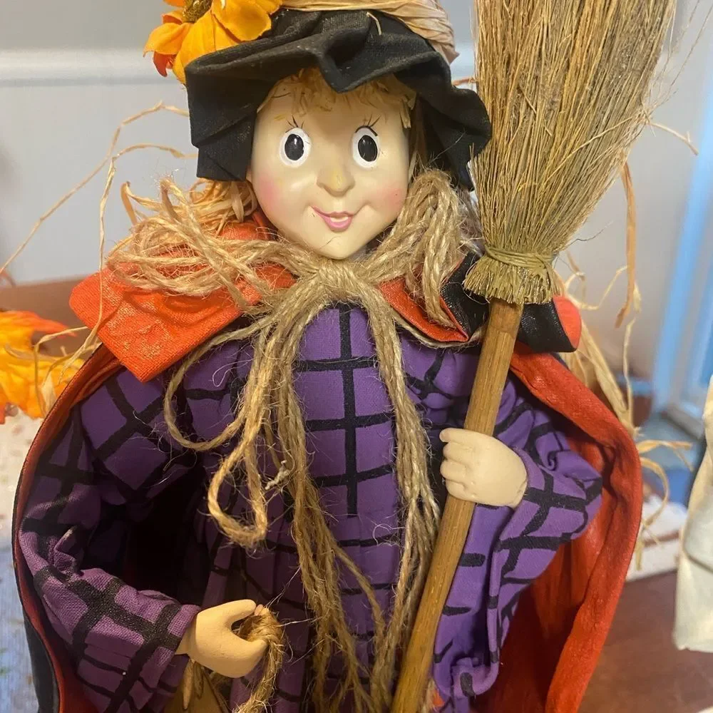 Halloween Fabric Mache Ghost and Witch 13